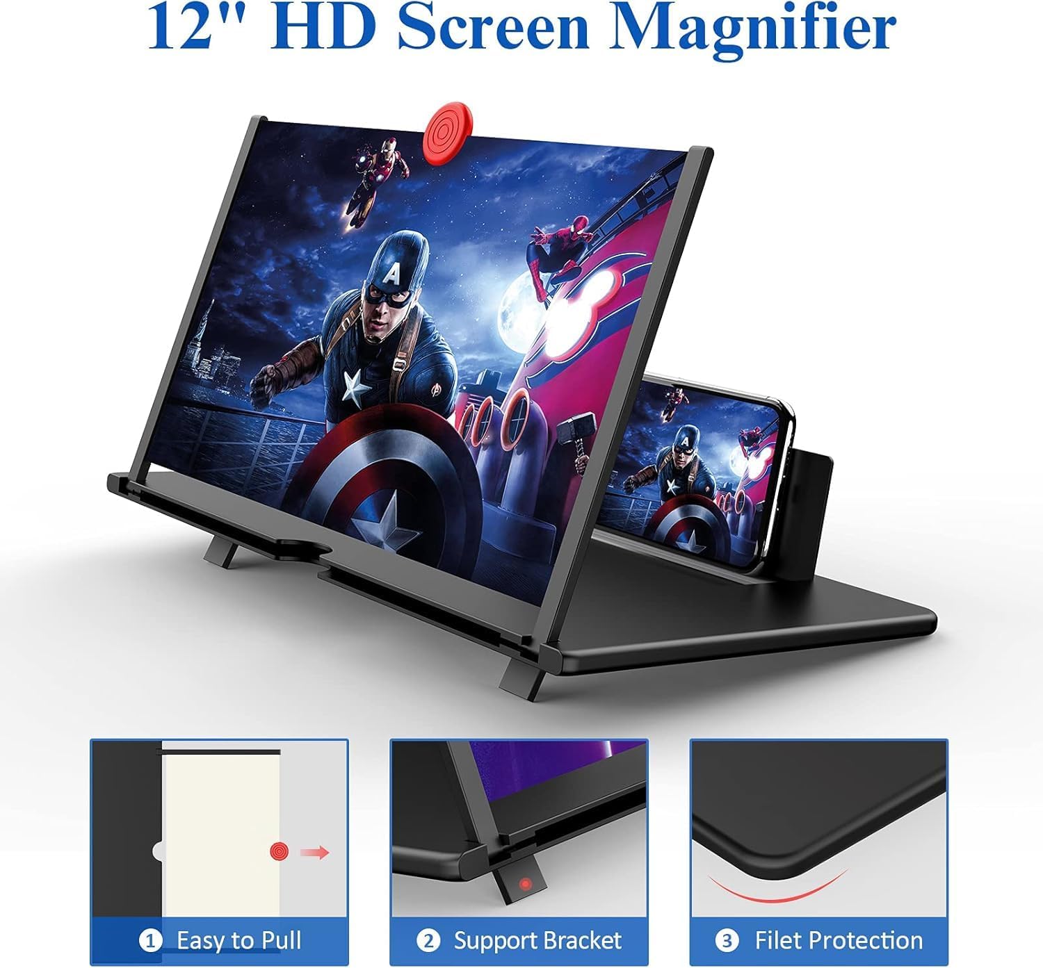 Privana Collections™ 12 Inch 3D Mobile Screen Magnifier – Foldable Phone Projector for Movies, Gaming & Videos