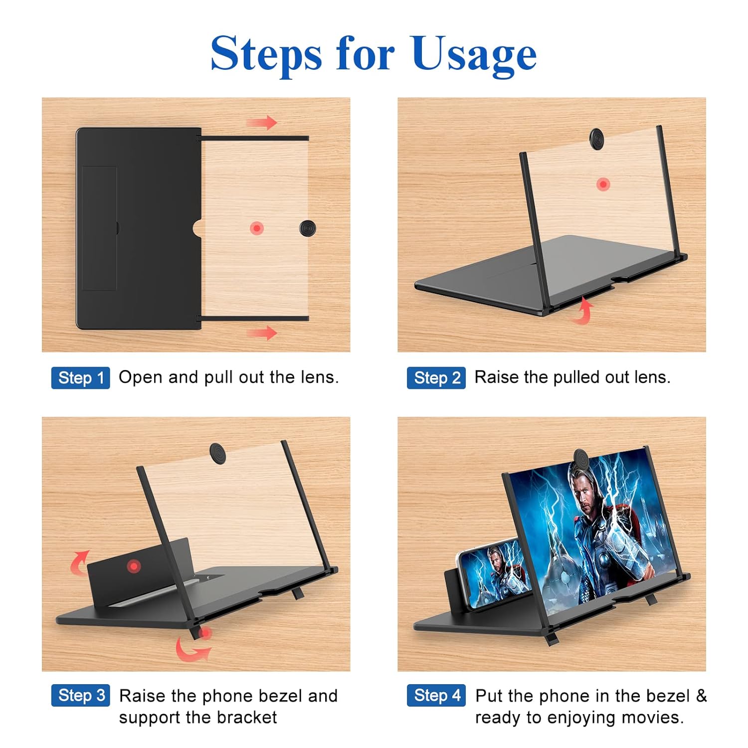 Privana Collections™ 12 Inch 3D Mobile Screen Magnifier – Foldable Phone Projector for Movies, Gaming & Videos